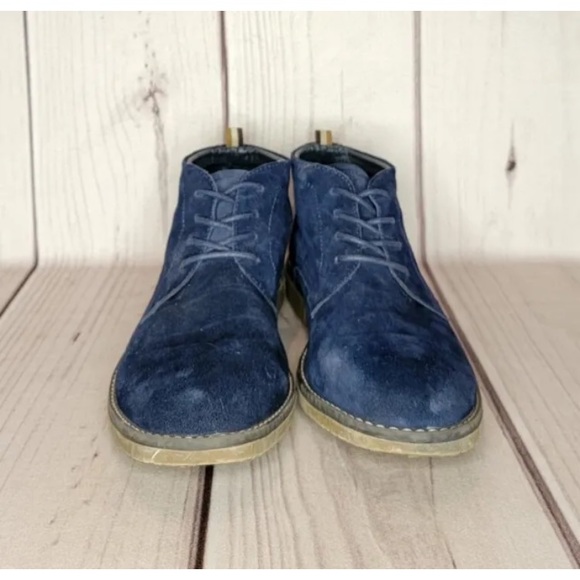 DCODE Blue Suede Lace-up Chukka Boots Comfort Cushioned Men's Size 10 - Picture 4 of 9